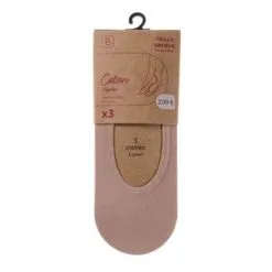 Protège Pied Coton Femme Beige- Taille Unique