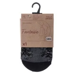 Socquette Fantaisie Femme Noir - Taille Unique