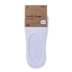Chaussettes Semelle éponge Femme Blanc X2