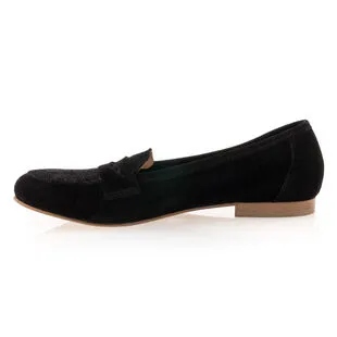 Les Fées De Bengale Mocassins / Chaussures Bateau Femme Noir – Image 4