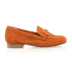 Women Office Mocassins / Chaussures Bateau Femme Orange