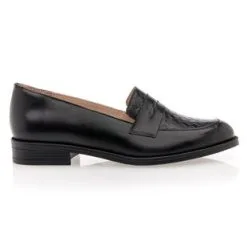 Nuit Platine Mocassins / Chaussures Bateau Femme Noir