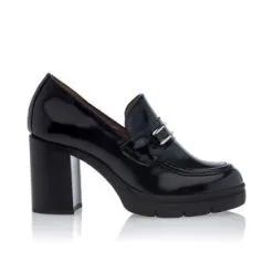 Nuit Platine Mocassins / Chaussures Bateau Femme Noir
